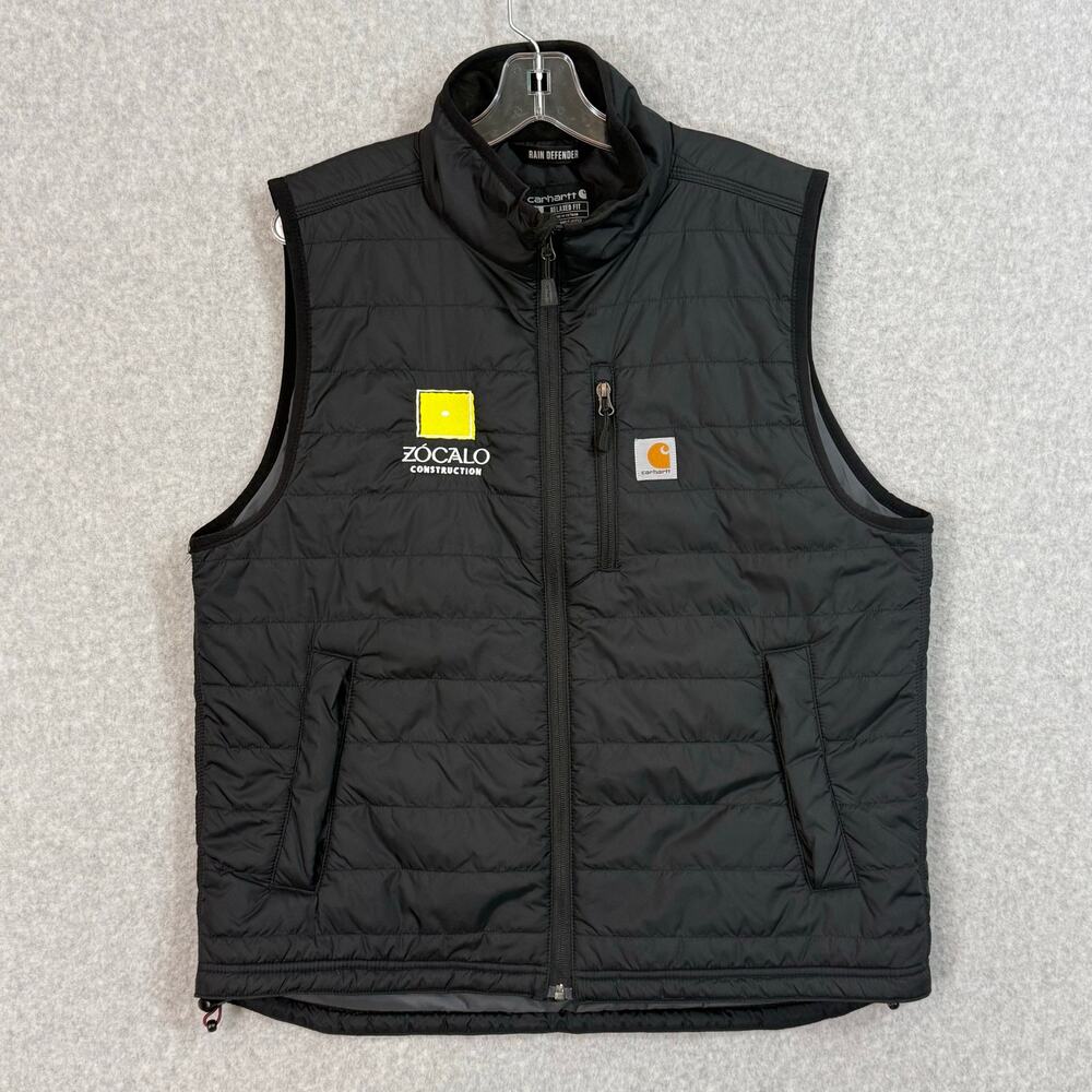 Carhartt Gilliam Rain Defender Vest Size L Full Zip Workwear Company Logo